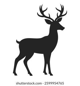 a simple deer silhouette isolated vector clip art illustration Design