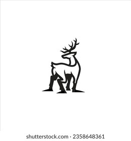 Einfaches Design für das Logo des Hirschhorns