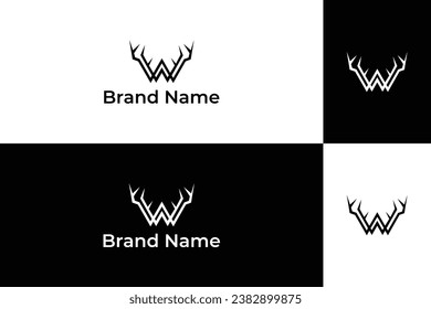 einfaches Reh-W-Buchstaben-Vektorlogo
