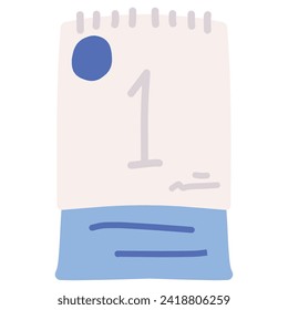 Simple deformed hand-drawn calendar illustration
