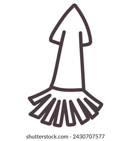 Simple deformed hand-drawn illustration of a squid