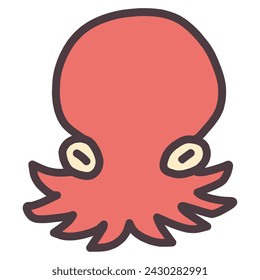 Simple deformed hand-drawn octopus illustration