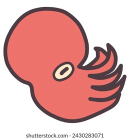 Simple deformed hand-drawn octopus illustration