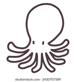 Ilustración de pulpo dibujado a mano simple deformada