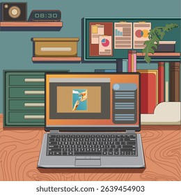 Simple dekstop illustration with stationary