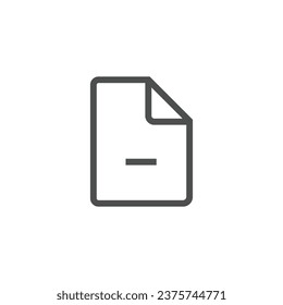 Simple Delete File Icon Symbol Black Outline High Quality Vector. EPS10