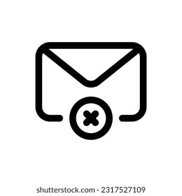 Simple Delete Message icon. The icon can be used for websites, print templates, presentation templates, illustrations, etc