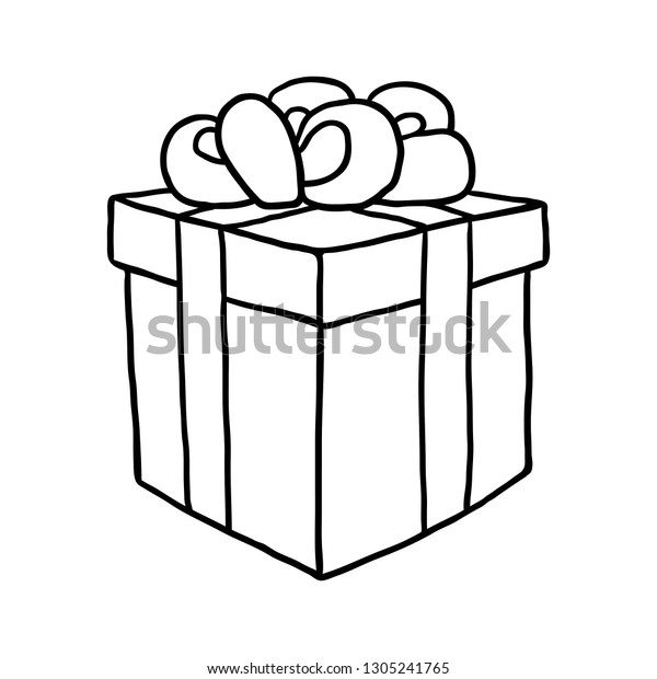 Simple Delicate Vector Illustration Icon Gift Stock Vector Royalty Free 1305241765