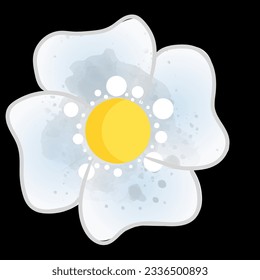 simple delicate white flower vector illustration