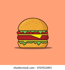 a simple delicious burger illustration. suitable for your brand illustration or logo