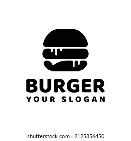 diseño sencillo y delicioso del logotipo de la hamburguesa