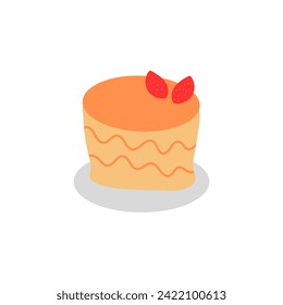 Simple delicious cake icon. Food flat design