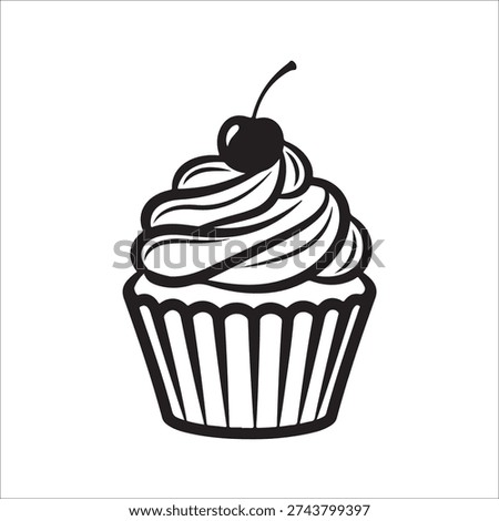 A simple, delicious cupcake topped with a juicy cherry, perfect for any sweet craving. 