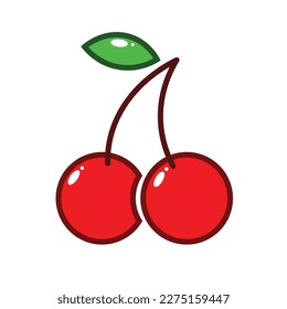 A simple and delicious looking cherry vector