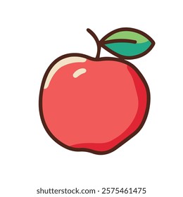 A simple and delightful illustration of a red apple, symbolizing health, education, and nutrition. A timeless image promoting healthy eating and lifestyle