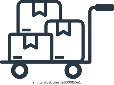 Ilustración de icono de contorno de caja de entrega simple