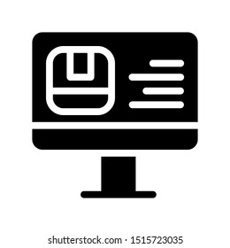 Simple delivery checking on computer icon vector illustration