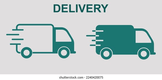 Simple delivery icon set. Editable truck icon for delivery symbol. Courier symbol for website and app.