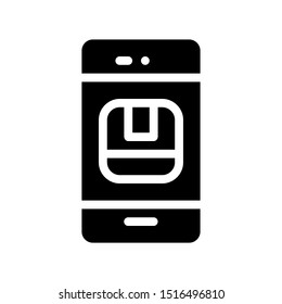 Simple delivery on smartphone icon vector illustration