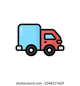 Simple Delivery Truck lineal color icon. The icon can be used for websites, print templates, presentation templates, illustrations, etc