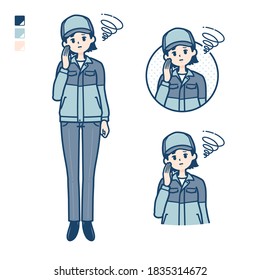 simple delivery woman Be troubled.