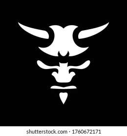 simple demon face vector logo