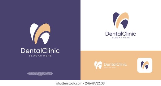 Simple dental care logo design template.