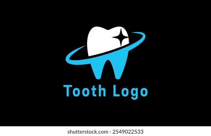 Simples logotipo de cuidados dentários. Tooth and Hill, River, Lake Logo Icon Symbol Vetor Design Inspiration (Inspiração de design vetorial de símbolo de dente e colina, rio, lago).