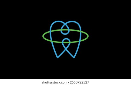 Simple Dental Care Logo. Tooth and Hill, River, Lake Logo Icon Symbol Vector Design Inspiration.