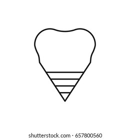 Simple dental implant icon. Icon for web or mobile interfaces