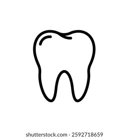 Simple Dental Line Art – Minimalist Tooth Icon for Medical, Healthcare, and Oral Care Concepts vector