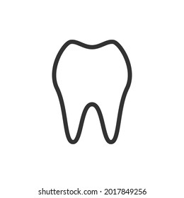 Simple dental line icon. Premium symbol in stroke style. Design of dental icon. Vector illustration.