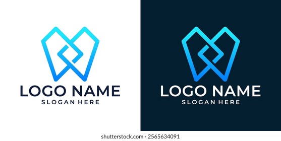 Simple dental logo vector illustration, with line style, suitable for professional dentist, logo design template.