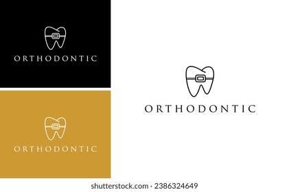 Simple dental orthodontic logo design.   monogram dentistry design