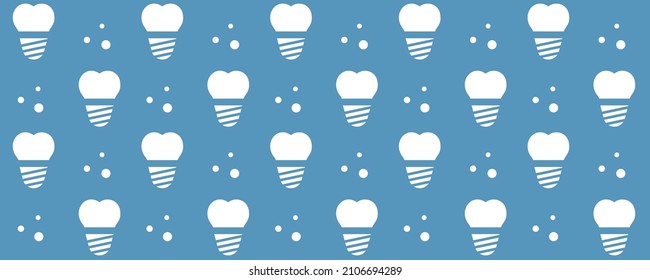 Simple dental vector pattern of braces. Flat illustration of teeth.