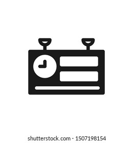 Simple departures time schedule icons with clock in solid style design on white background. Suitable for airport, station, terminal and website app. Pixel Perfect 48x48. Vector Illustration EPS 10.