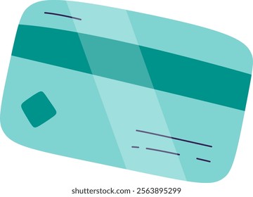 Simple depiction of a credit card, emphasizing financial accessibility. Vector Illustration.
