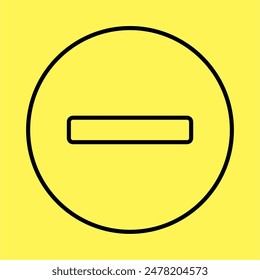 simple description icon, line vector isolated on yellow background. trendy and modern design