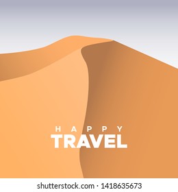 Simple desert banner with beautiful sky.
