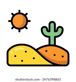 Simple Desert colorful icon Illustration. The icon illustration can be used for websites, print templates, presentation templates, illustrations, etc