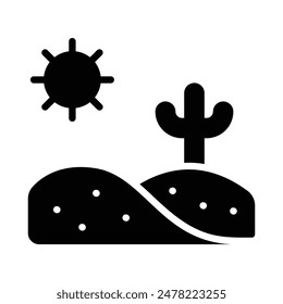 Simple Desert glyph icon. The icon can be used for websites, print templates, presentation templates, illustrations, etc	
