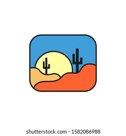 simple desert icon design illustration