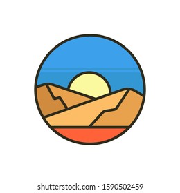 simple desert icon design illustration