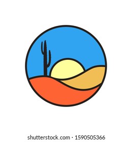 simple desert icon design illustration