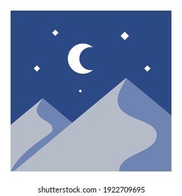 Simple Desert illustration scenery with sky background Vector 