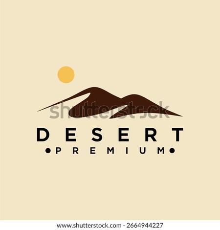 Simple desert logo design, desert logo with sun
