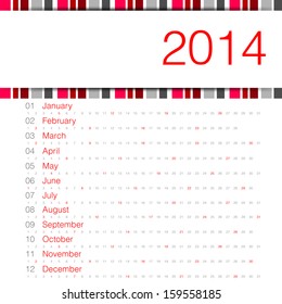 simple design 2014 calendar