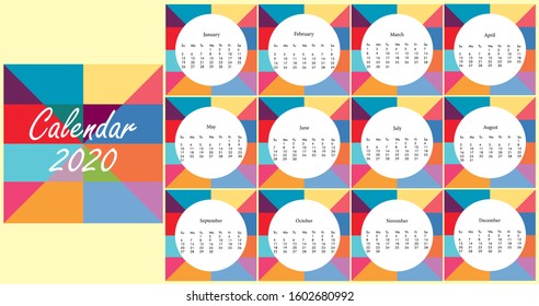 A simple design of 2020 calendar