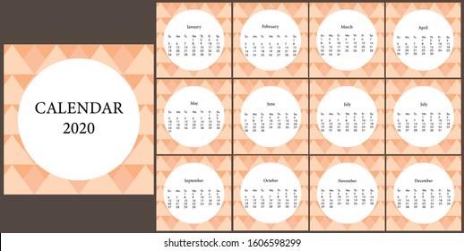 A simple design of 2020 calendar
