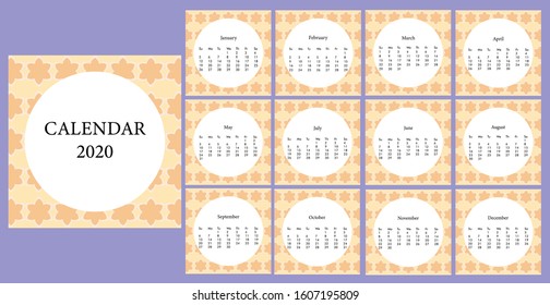 A simple design of 2020 calendar